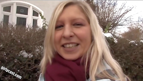 Two interracial teens are playing with a black cock in a casting