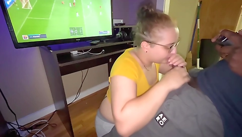Hot brunette game of fifa on web catch and deepthroat