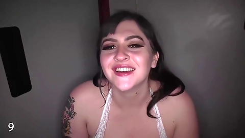 Black and ebony with a huge cock and tattoo in the mouth