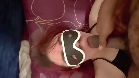 My stepsister with small tits and a deepthroat is fucked