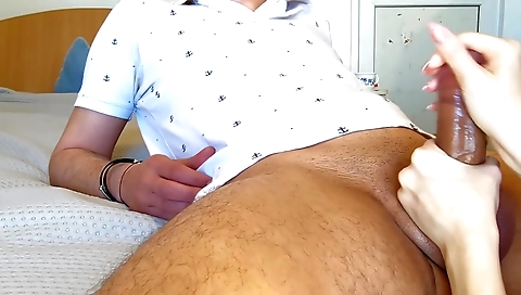 Big cock and a hole in the pants with a sexy amateur