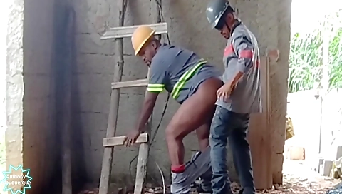 Big black dick getting drilled in the street by the black girl