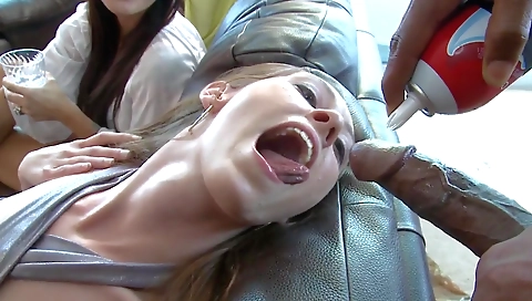 Interracial group sex with deepthroats and blowjob