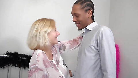 A hot milf with massive boobs receives sex with a guy