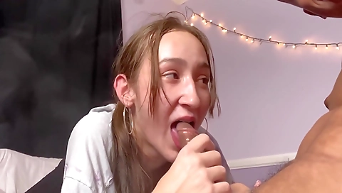Big cock is going to be drilled hard and deep in her tight mouth