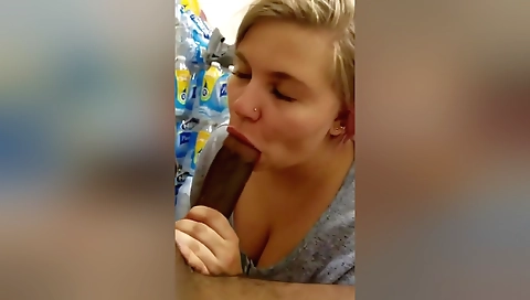 Blonde employee fucked in store room by her manager