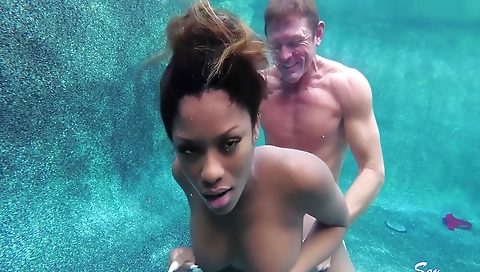 Brunette amateur black girl gets fucked hard in the end