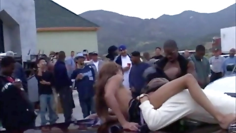 Ebony teen gets fucked in the mouth and deepthroated