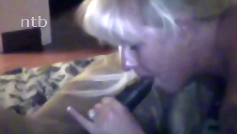 Mature blonde gets her stepson's face filled with her face