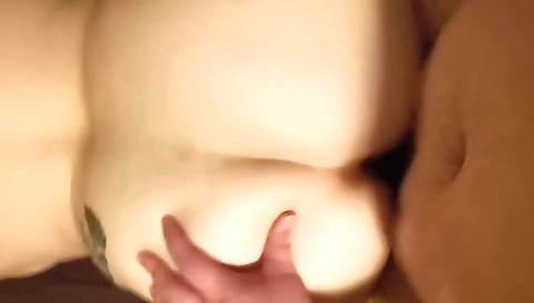 Amateur interracial brunette getting fucked by a guy