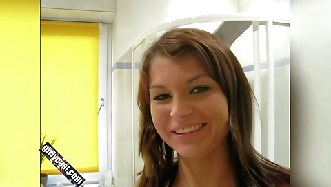 Hot blonde teen is on top of a blonde teen in the toilet