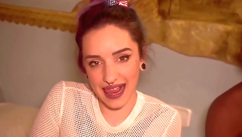 Amateur interracial teen with tattooed body fucked