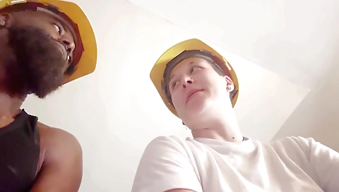 Mature stepmother and her stepson do interracial porn