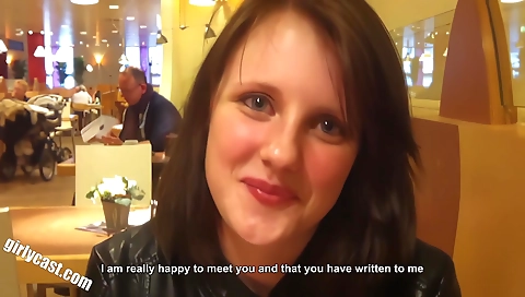 Sweet teen Jennin in a big white shirt wears a pair of stockings